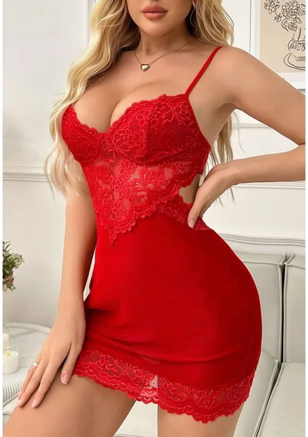 Crimson Temptation Chemise - Red color thumbnail