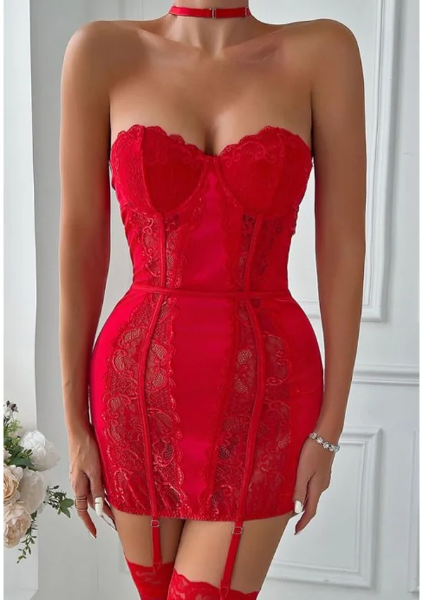 Amethyst Allure Chemise - Red color thumbnail