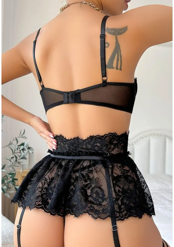 Romantic Moments Lace Bra Set - Black color thumbnail