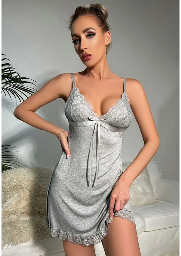 Midnight Lace Nightdress - Gray color thumbnail
