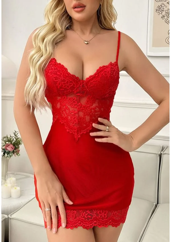 Crimson Temptation Chemise - Red color thumbnail
