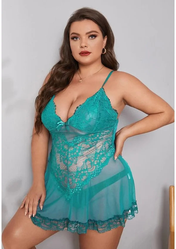 Ocean Serenity Plus Babydoll - Teal color thumbnail
