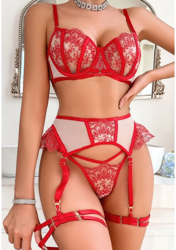 Red Velvet Seduction Lingerie Set - Product image 5