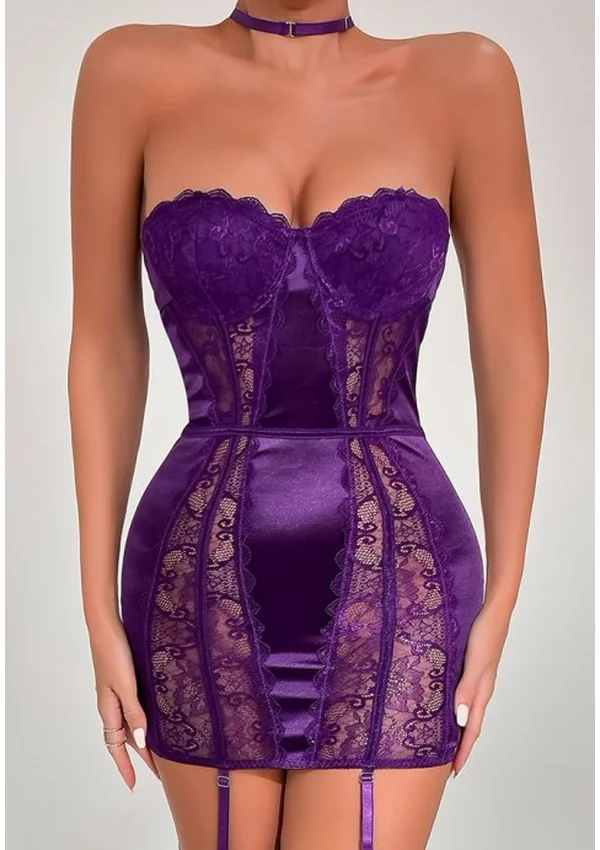 Amethyst Allure Chemise - Dark Purple color thumbnail