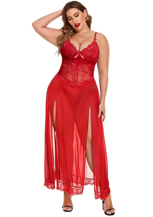 Heavenly Allure Plus Gown - Red color thumbnail