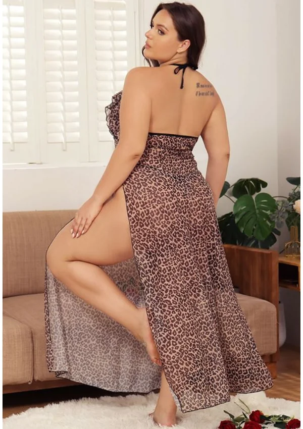 Allure Leopard Plus Gown - Leopard color thumbnail