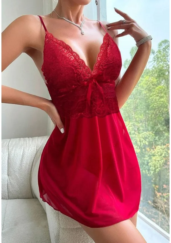 Scarlet Embrace Babydoll - Burgundy color thumbnail