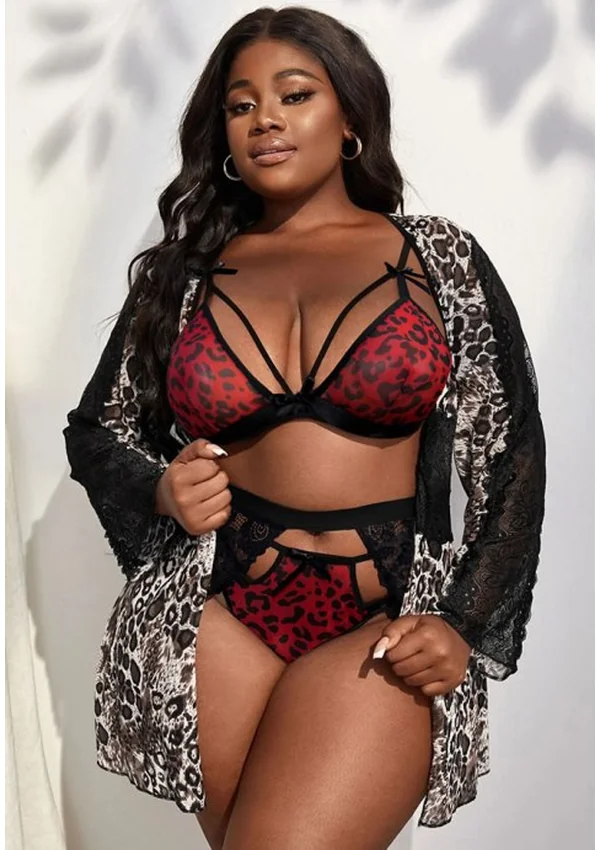 Wild Seduction Leopard Lingerie Plus Set - Product image 3