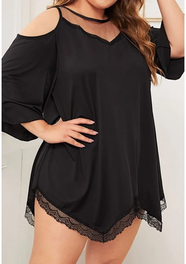Moonlit Comfort Lace Plus Sleep Shirt - Product image 3