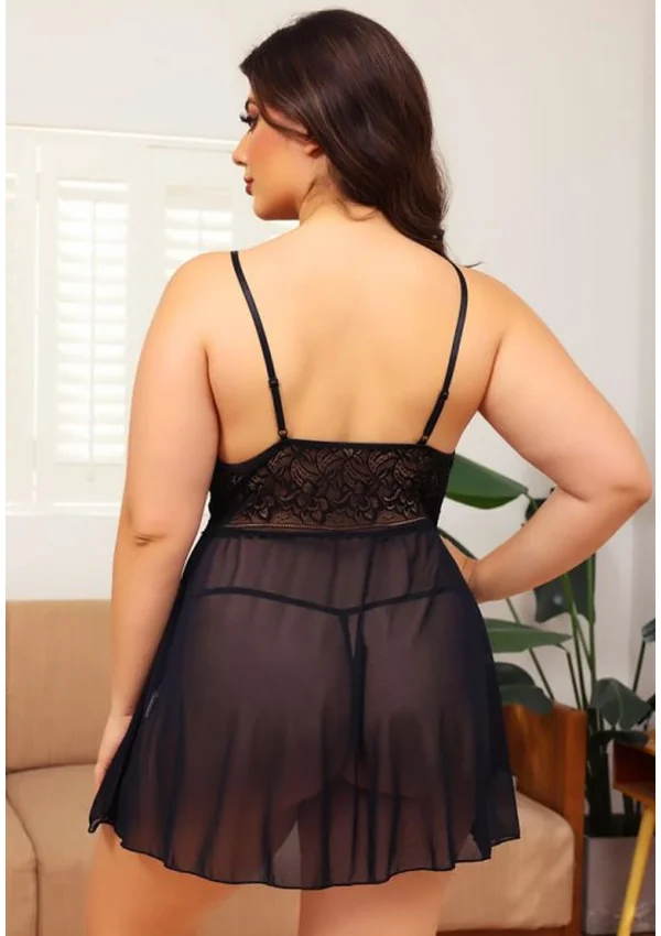 Midnight Charm Lace Plus Nightgown - Product image 5