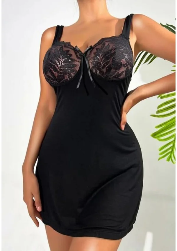 Noir Allure Lace Nightdress - Product image 5