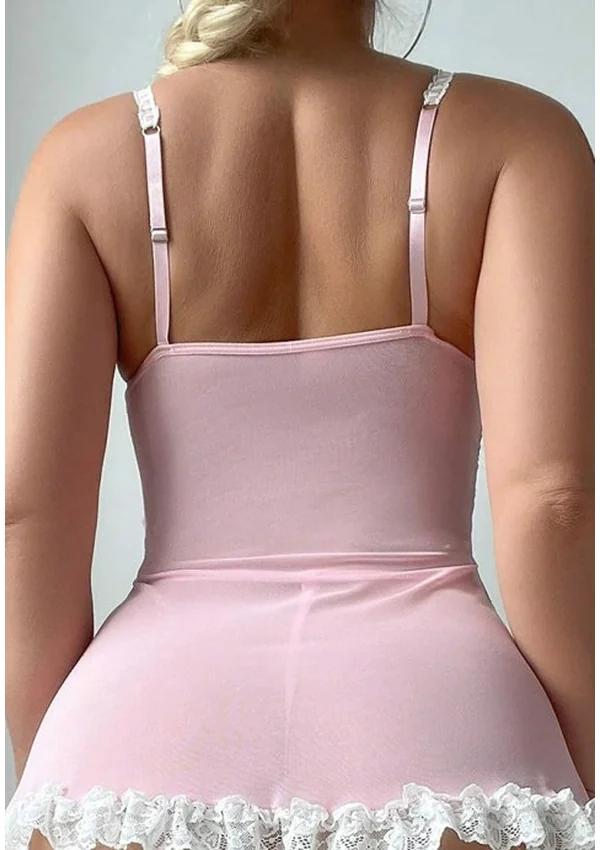 Lace Reverie Babydoll - Pink color thumbnail