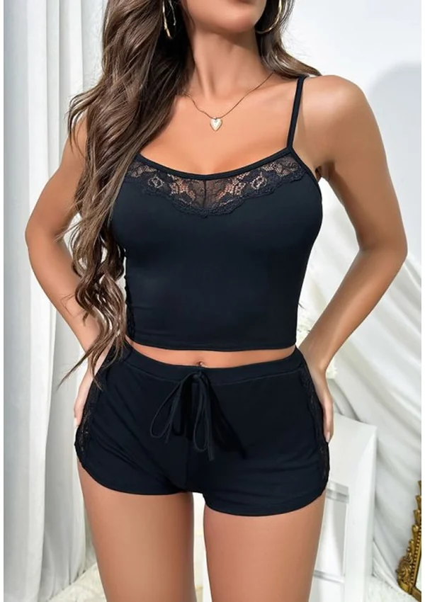 Ruby Lace Lounge Set - Black color thumbnail