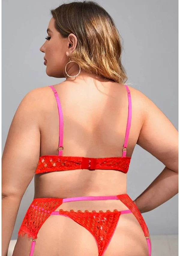 Fiery Passion Lace Lingerie Plus Set - Product image 4