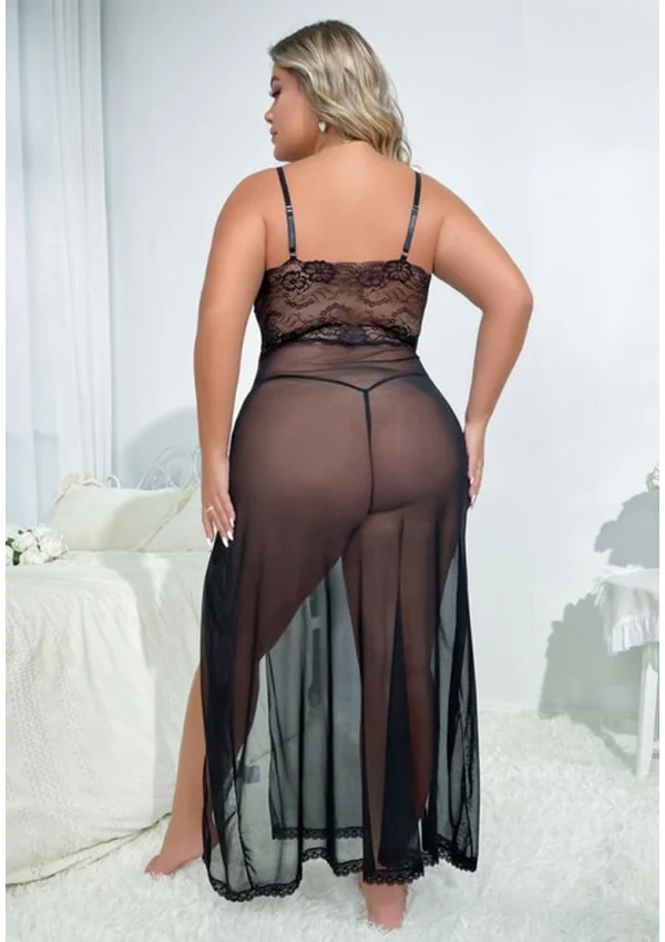 Moonlit Allure Plus Gown - Black color thumbnail