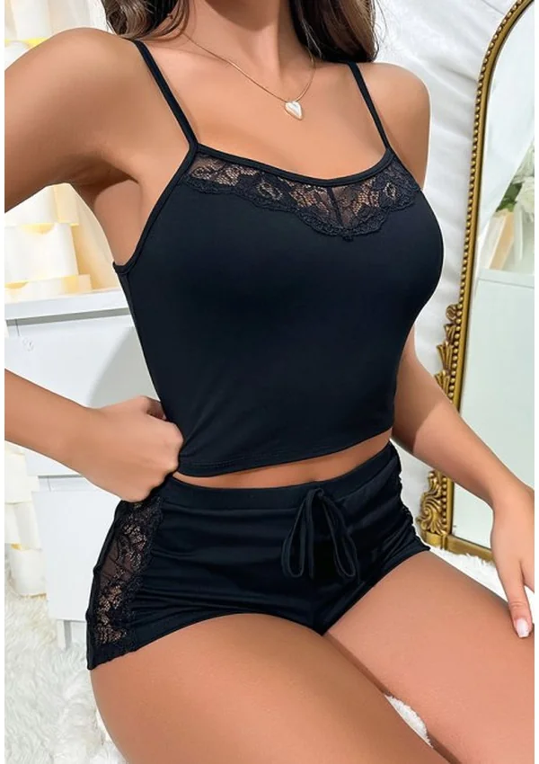Ruby Lace Lounge Set - Black color thumbnail