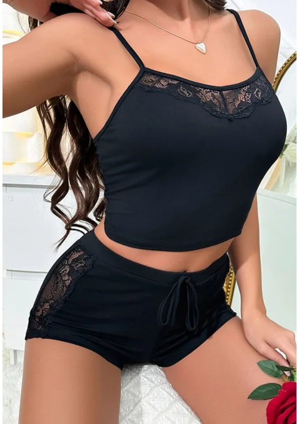Ruby Lace Lounge Set - Black color thumbnail
