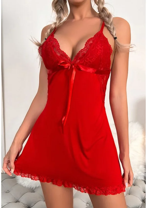 Midnight Lace Nightdress - Red color thumbnail