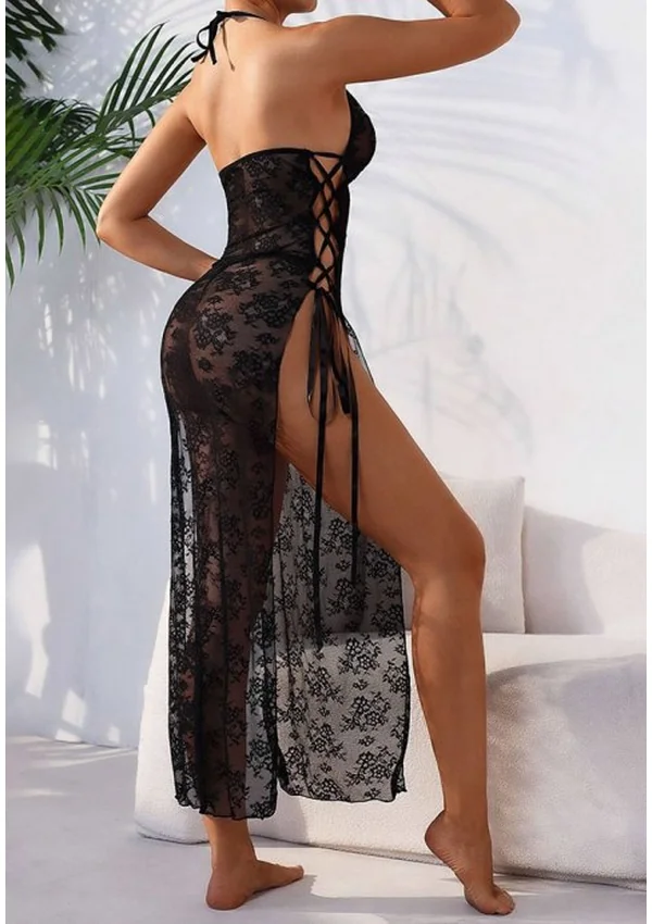Midnight Entice Lace Gown - Black color thumbnail
