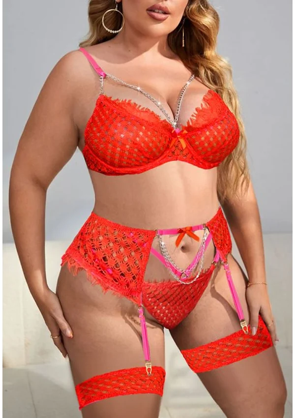Fiery Passion Lace Lingerie Plus Set - Product image 2