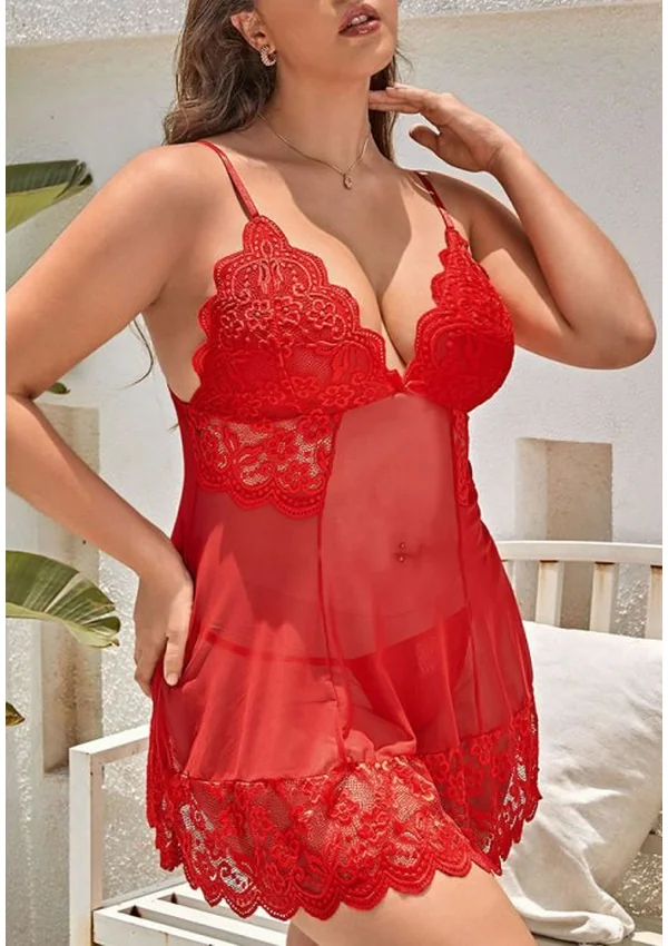 Scarlet Blossom Plus Babydoll - Red color thumbnail
