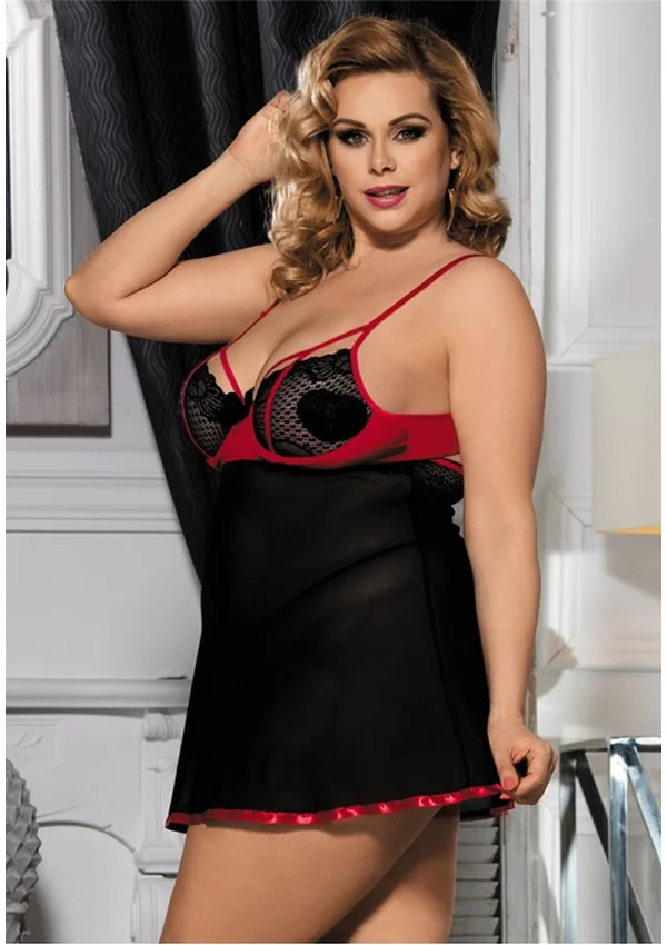 Midnight Flame Plus Babydoll - Black color thumbnail