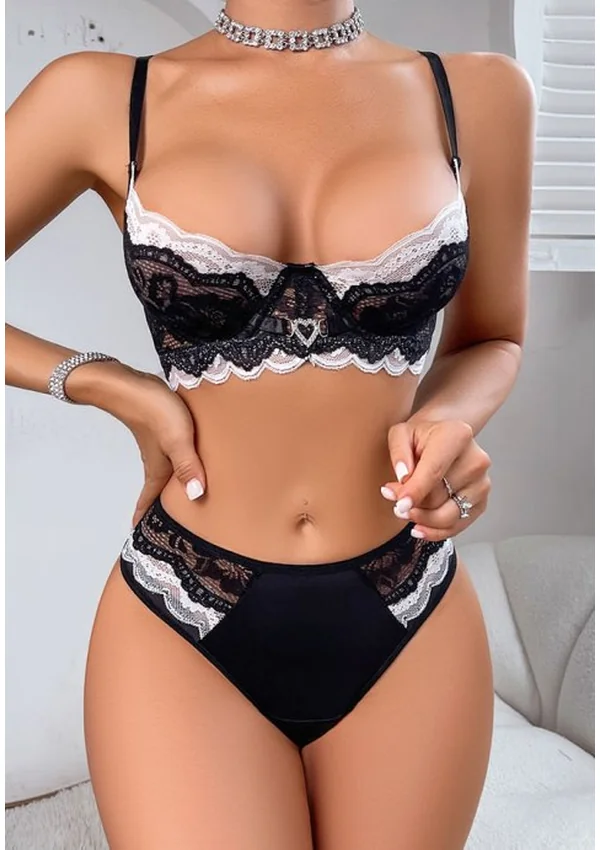 Eternal Elegance Bra Set - Black/White color thumbnail