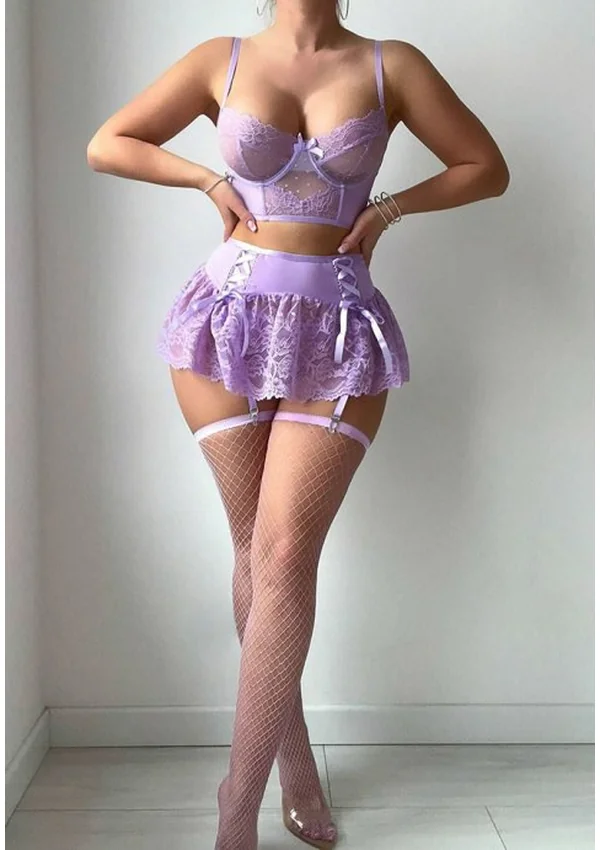 Amethyst Allure Lace Set - Lavender color thumbnail