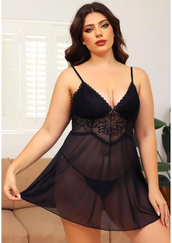 Midnight Charm Lace Plus Nightgown - Product image 4