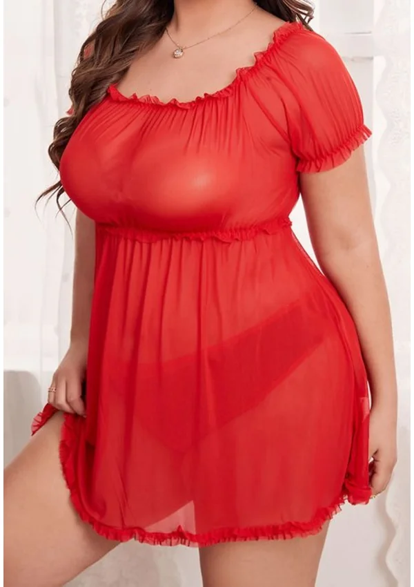 Scarlet Dream Plus Chemise - Red color thumbnail