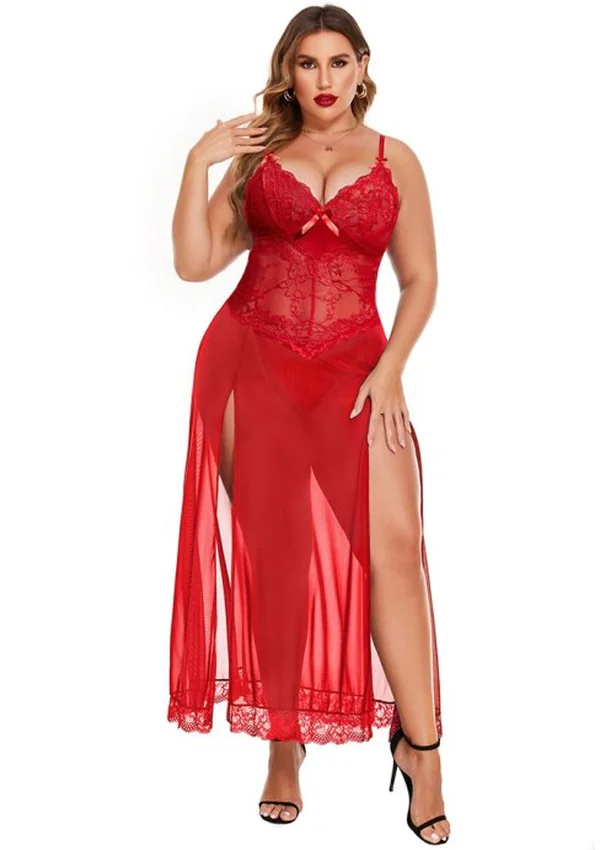 Heavenly Allure Plus Gown - Red color thumbnail