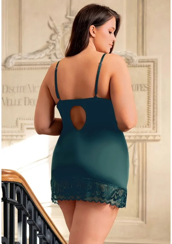Emerald Elegance Lace Plus Nightdress - Product image 2
