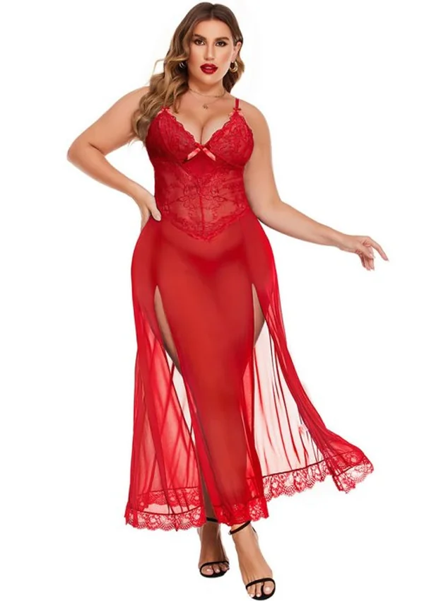 Heavenly Allure Plus Gown - Red color thumbnail
