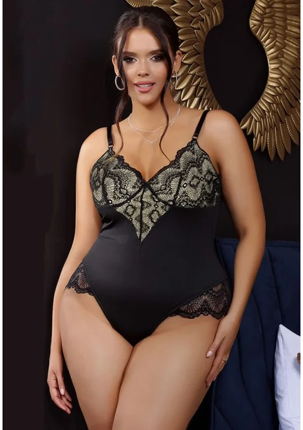 Golden Noir Lace Plus Teddy - Product image 1