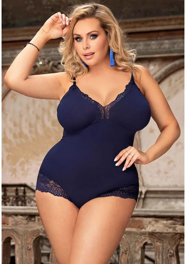 Midnight Lace Dream Plus Romper - Navy color thumbnail