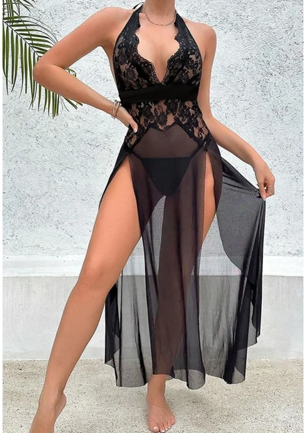 Eternal Elegance Lace Gown - Black color thumbnail