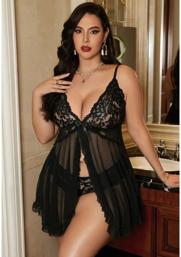Enchanting Elegance Plus Babydoll - Black color thumbnail