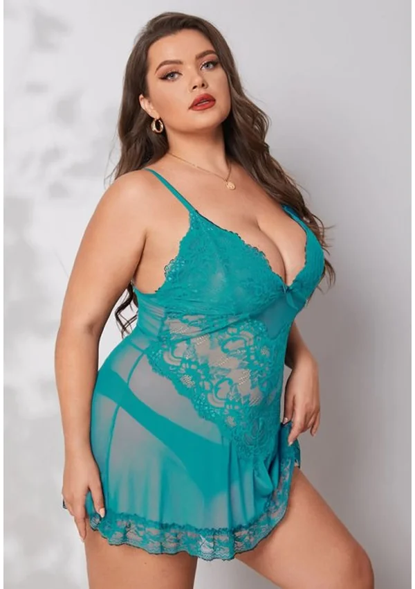 Ocean Serenity Plus Babydoll - Teal color thumbnail