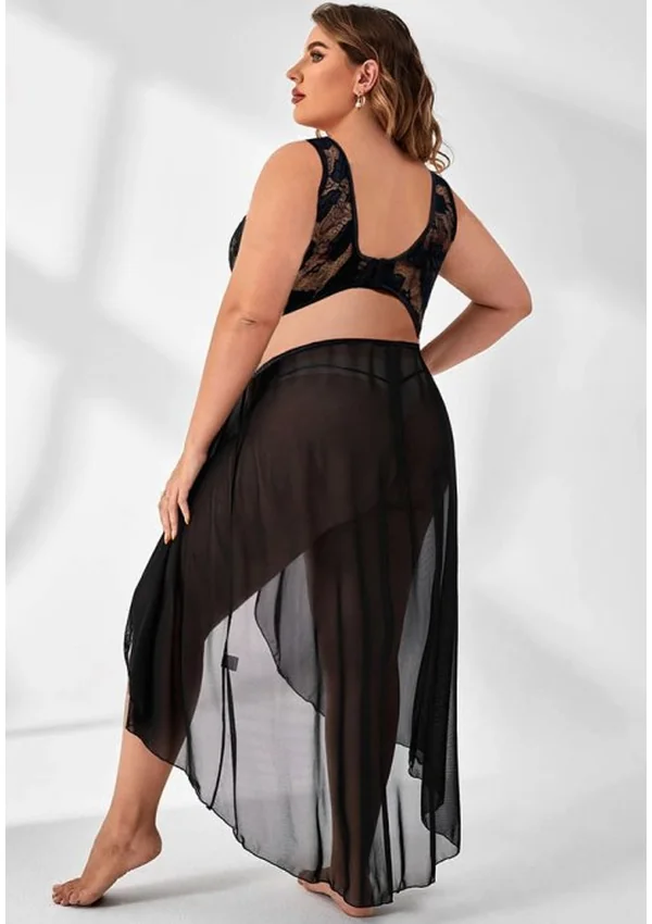Midnight Bow Elegance Plus Gown - Black color thumbnail